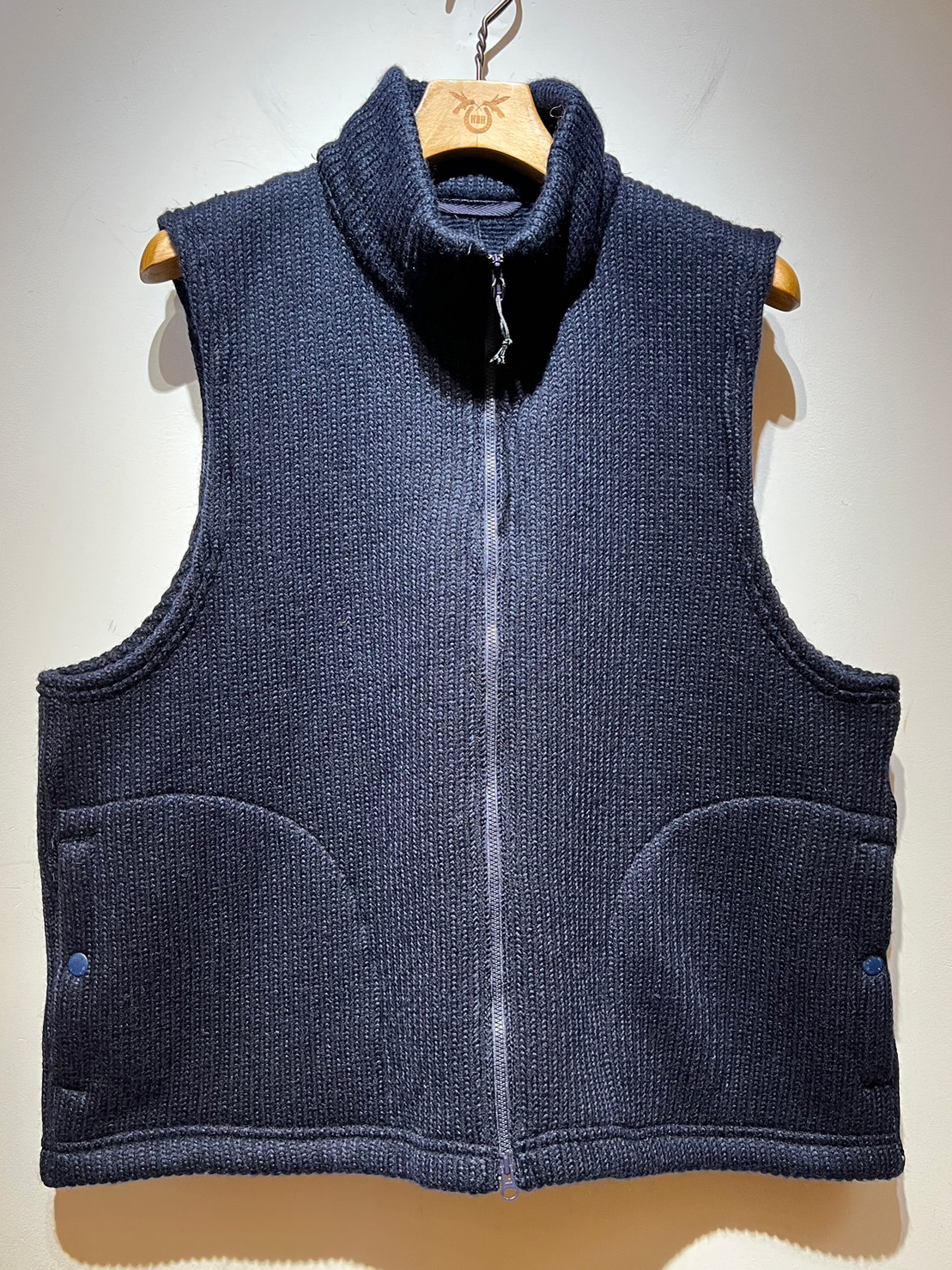 Engineered Garments High Mock Knit Vest - Multi Color Poly Wool